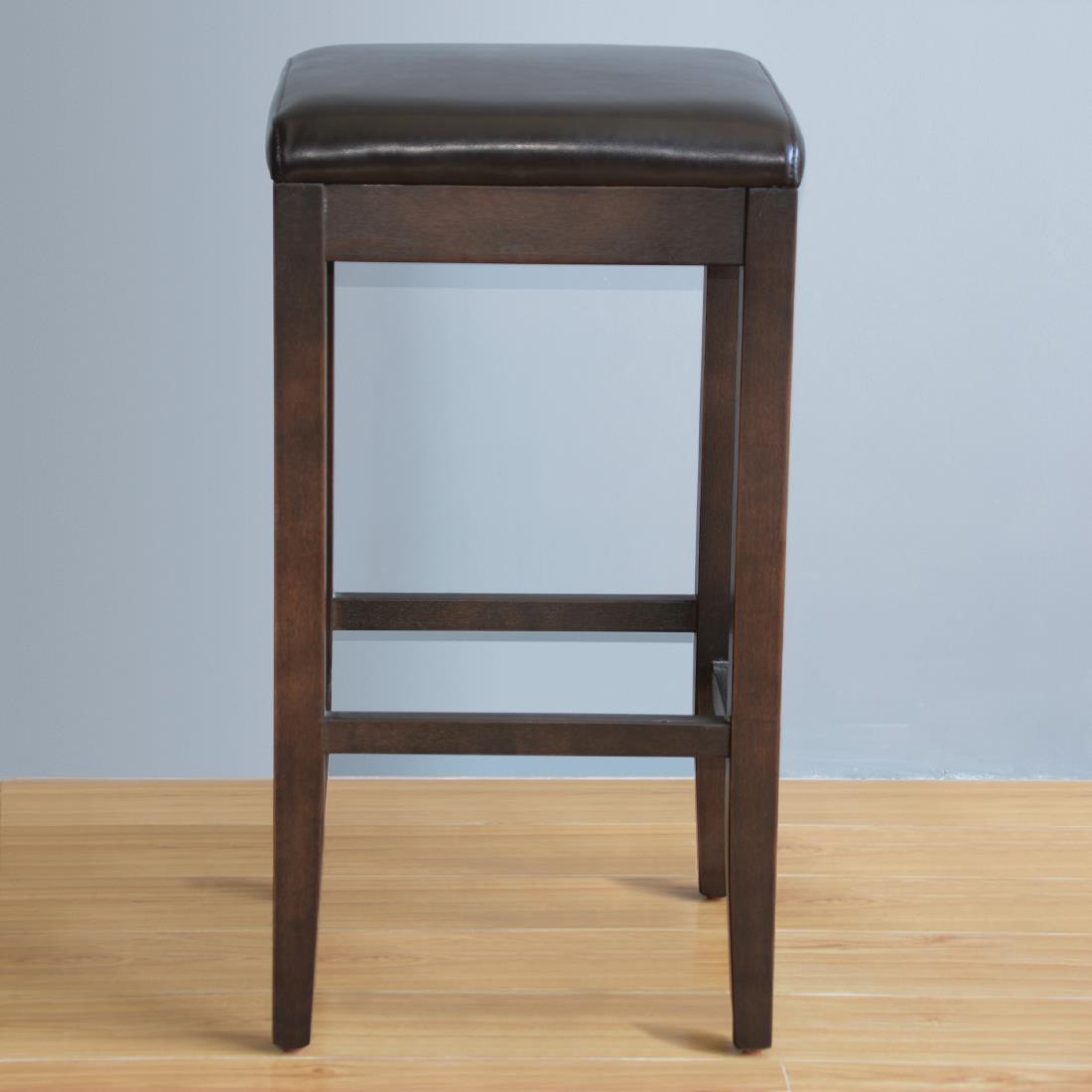 Bolero Faux Leather High Bar Stools Dark Brown (Pack of 2) - GG649  - 5