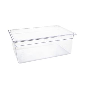 Vogue Polycarbonate 1/1 Gastronorm Container 200mm Clear - U227  - 1