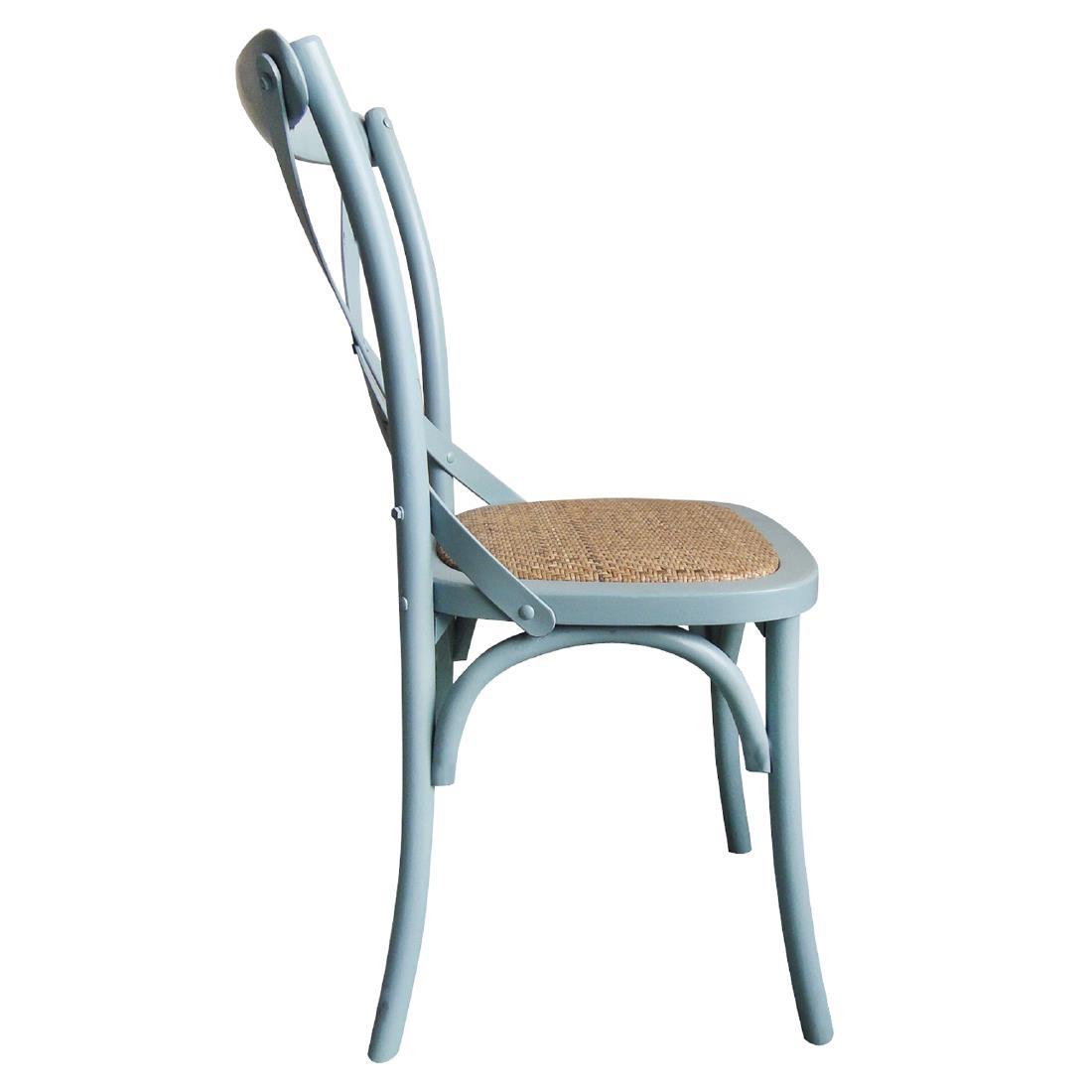 Bolero Blue Bentwood Chairs with Metal Cross Backrest (Pack of 2) - GG655  - 3