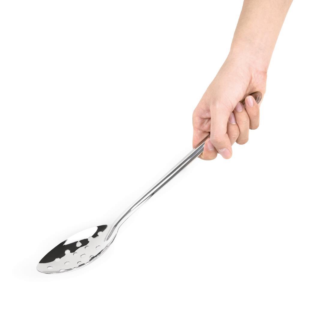 Vogue Stainless Steel Perforated Serving Spoon - J640  - 4