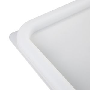 Hygiplas Polycarbonate Square Food Storage Container Lid White Small - CF049  - 3