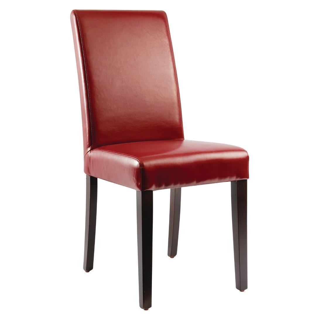 Bolero Faux Leather Dining Chairs Red (Pack of 2) - GH443  - 1