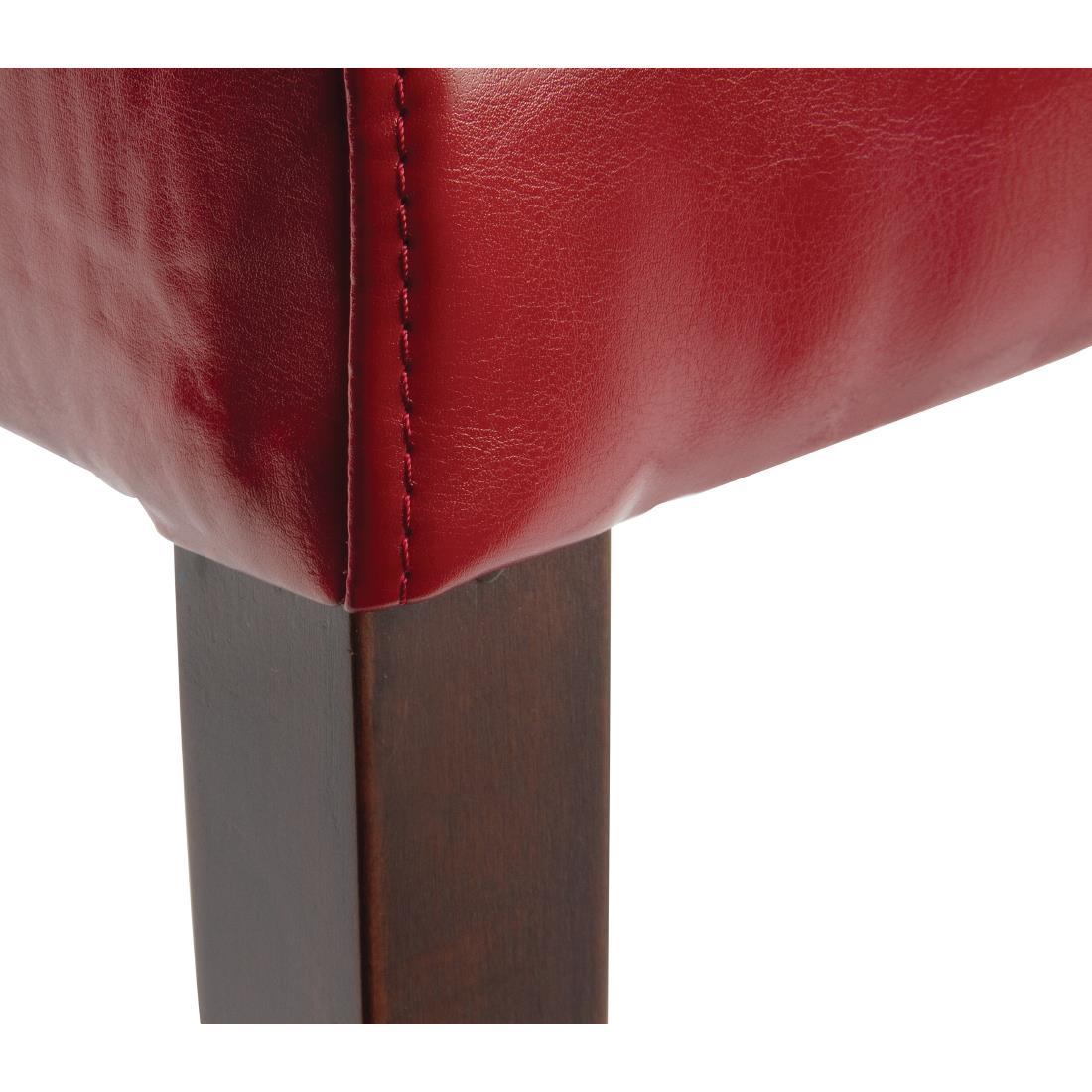 Bolero Faux Leather Dining Chairs Red (Pack of 2) - GH443  - 4