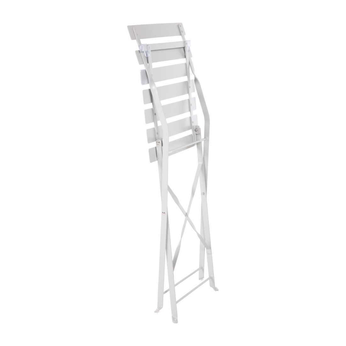 Bolero Steel Pavement StyleFolding Chairs Grey (Pack of 2) - GH551  - 6
