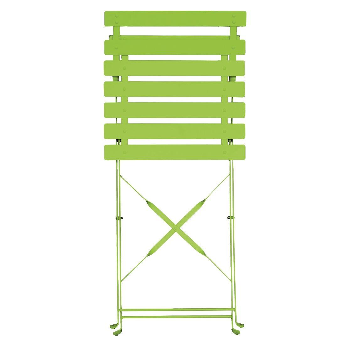 Bolero Green Pavement Style Steel Folding Chairs (Pack of 2) - GH552  - 2