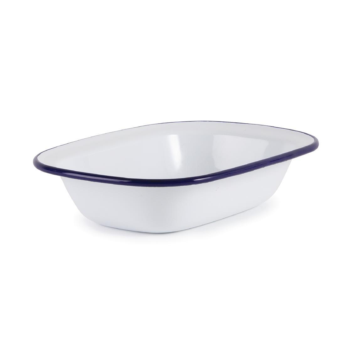 Olympia Enamel Pie Dishes Rectangular 180 x 135mm (Pack of 6) - GM511  - 6