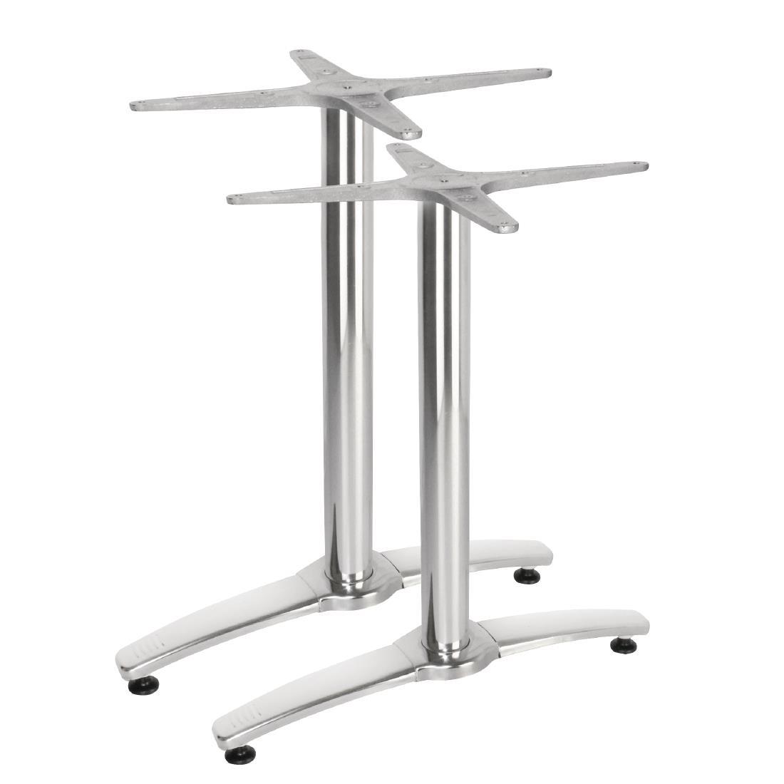 Bolero Aluminium Twin Leg Table Base (Pack of 2) - GH985  - 1