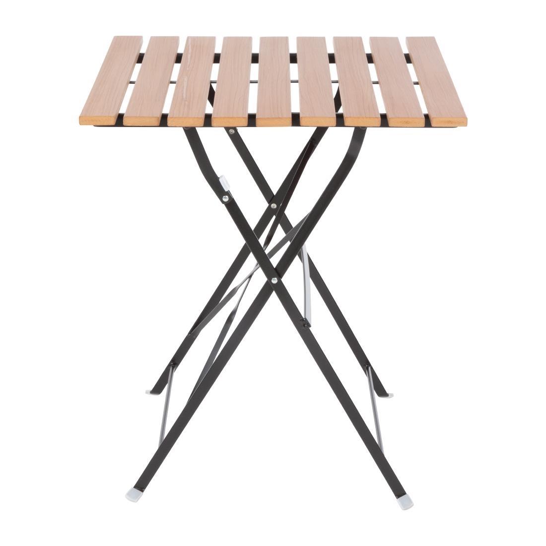 Bolero Square Faux Wood Bistro Folding Table 600mm (Single) - GJ765  - 2