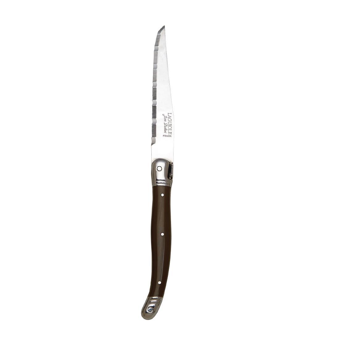 Laguiole Serrated Steak Knives Pepper Handle (Pack of 6) - VV955  - 1
