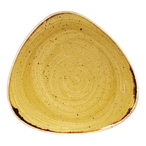 Churchill Stonecast Triangle Plate Mustard Seed Yellow 192mm (Pack of 12) - CN313  - 1