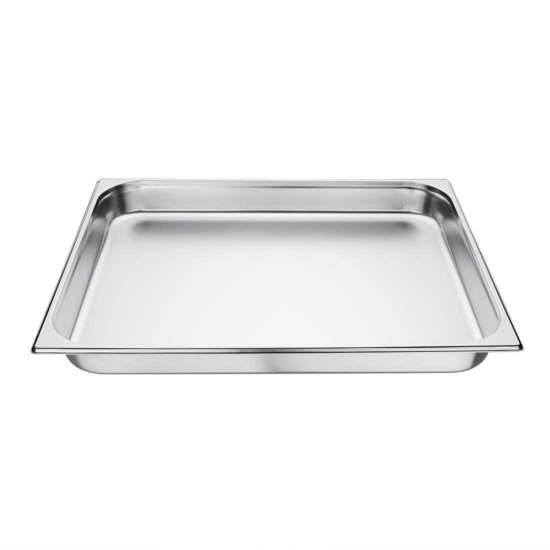 Vogue Stainless Steel 2/1 Gastronorm Pan 65mm - K802  - 2
