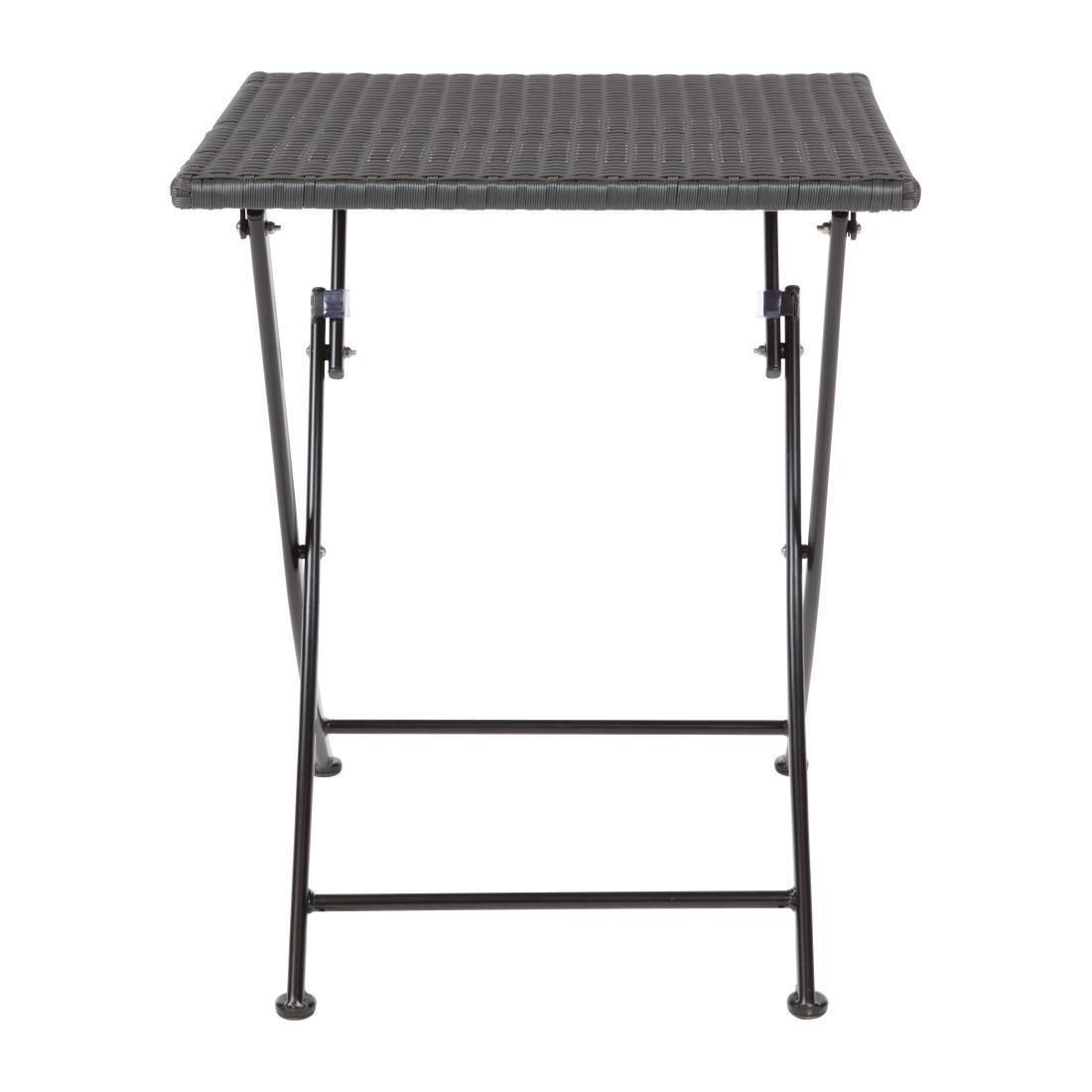 Bolero Square PE Wicker Folding Table Black 600mm - GL302  - 3