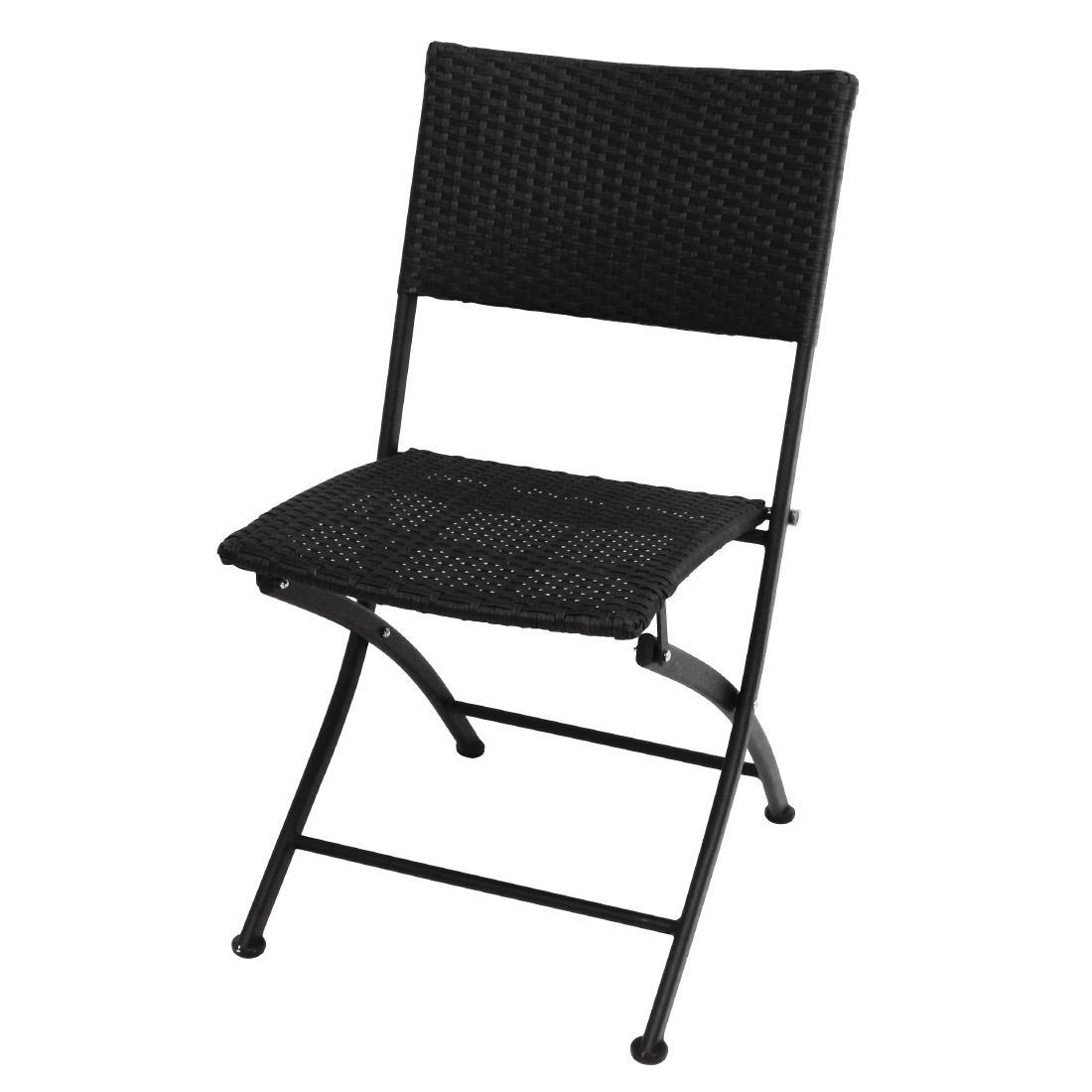 Bolero PE Wicker Folding Chair Set (Pack of 2) - GL303  - 2