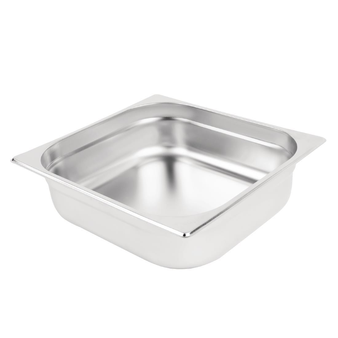 Vogue Stainless Steel 2/3 Gastronorm Pan 100mm - K812  - 2