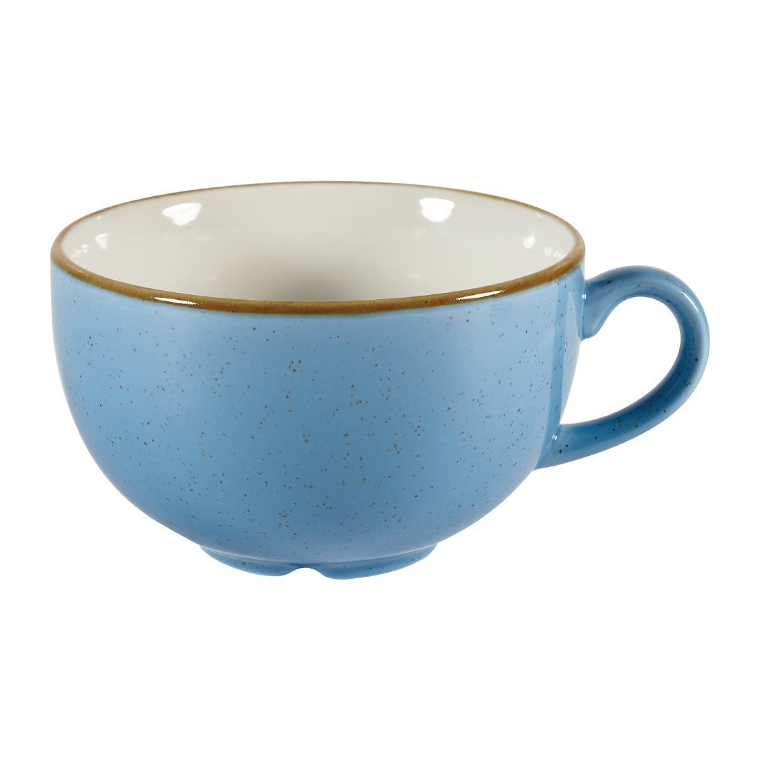 Churchill Stonecast Cappuccino Cups Cornflower Blue 340ml 12oz (Pack of 12) - DY880  - 1