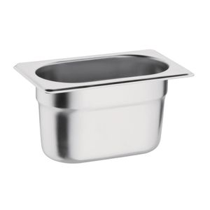 Vogue Stainless Steel 1/9 Gastronorm Pan 100mm - K825  - 1