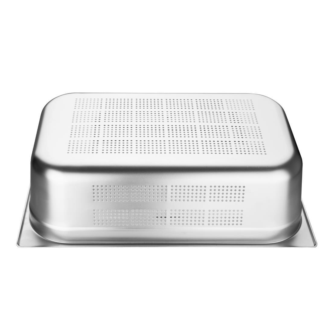 Vogue Stainless Steel Perforated 1/1 Gastronorm Pan 150mm - K842  - 6
