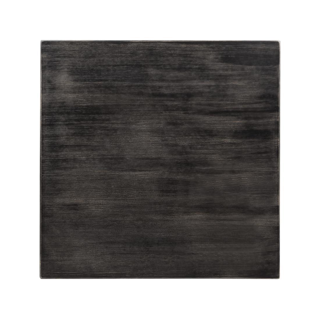 Bolero Pre-drilled Square Table Top Vintage Black 700mm - CY969  - 1