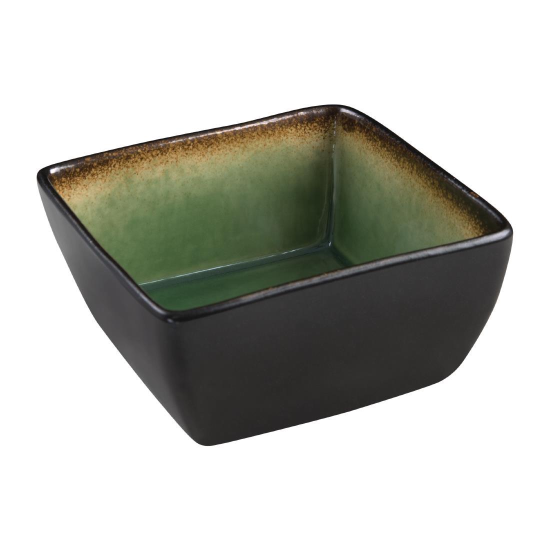 Olympia Nomi Square Bowl Green 110mm (Pack of 6) - HC533  - 2