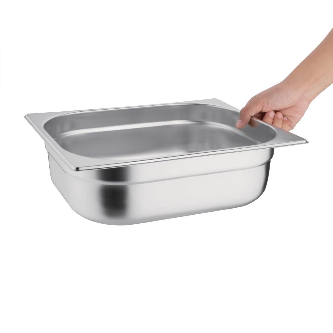 Vogue Stainless Steel 1/2 Gastronorm Pan 100mm - K928  - 5