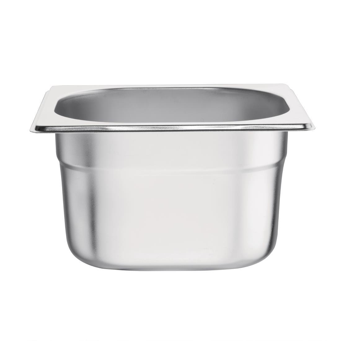 Vogue Stainless Steel 1/6 Gastronorm Pan 100mm - K991  - 2