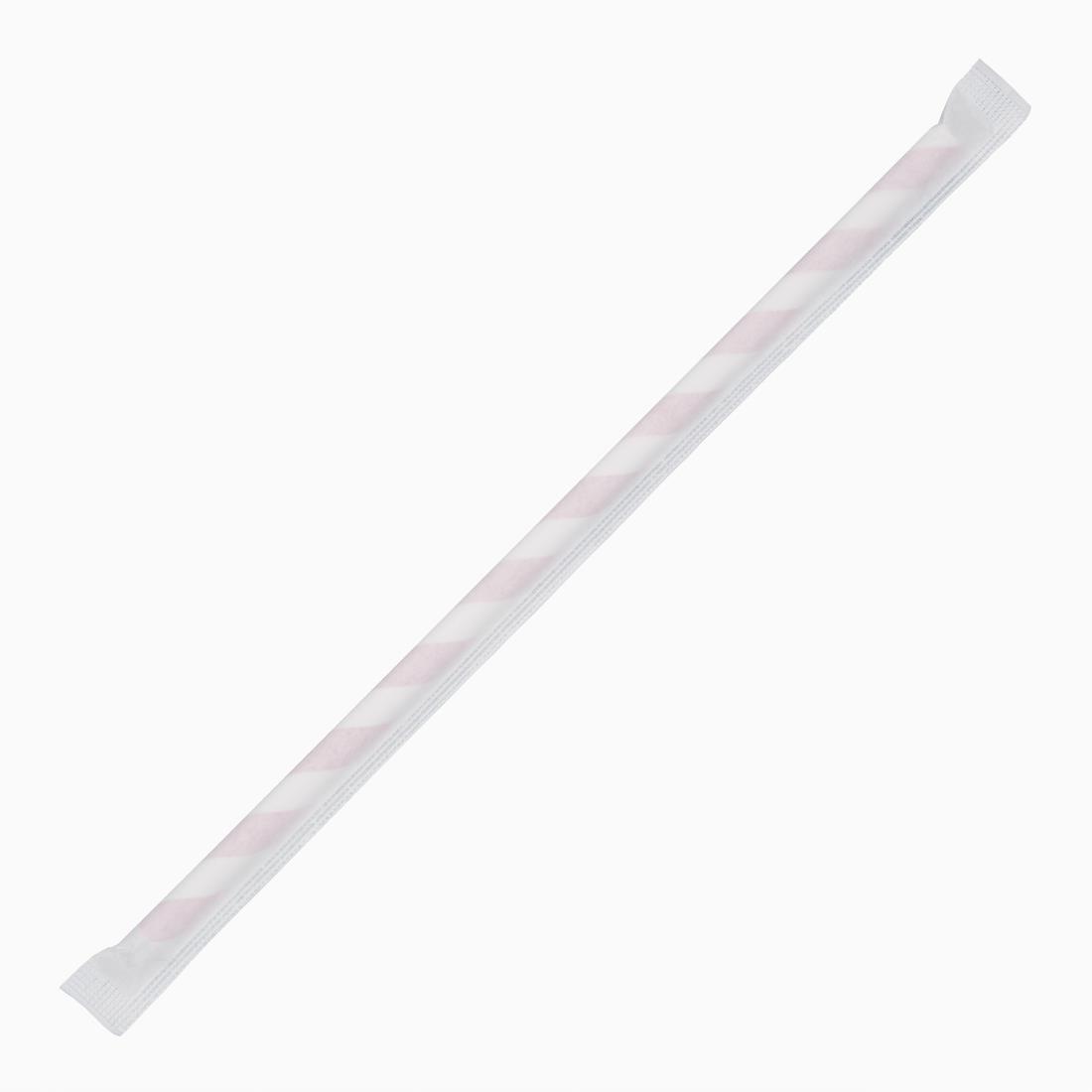 Fiesta Compostable Individually Wrapped Paper Straws Red Stripes (Pack of 250) - FP442  - 4