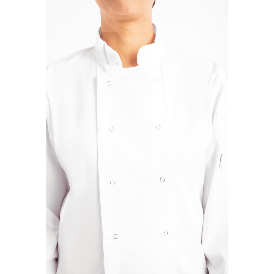 Whites Vegas Unisex Chefs Jacket Long Sleeve White XS - A134-XS  - 6