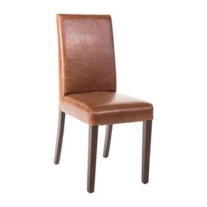 Bolero Faux Leather Dining Chair Antique Tan (Pack of 2) - GR368  - 1