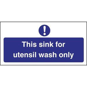 Vogue Utensil Wash Only Sign - L956  - 1