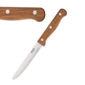 Olympia Rounded Steak Knives Wood (Pack of 12) - CS717  - 1