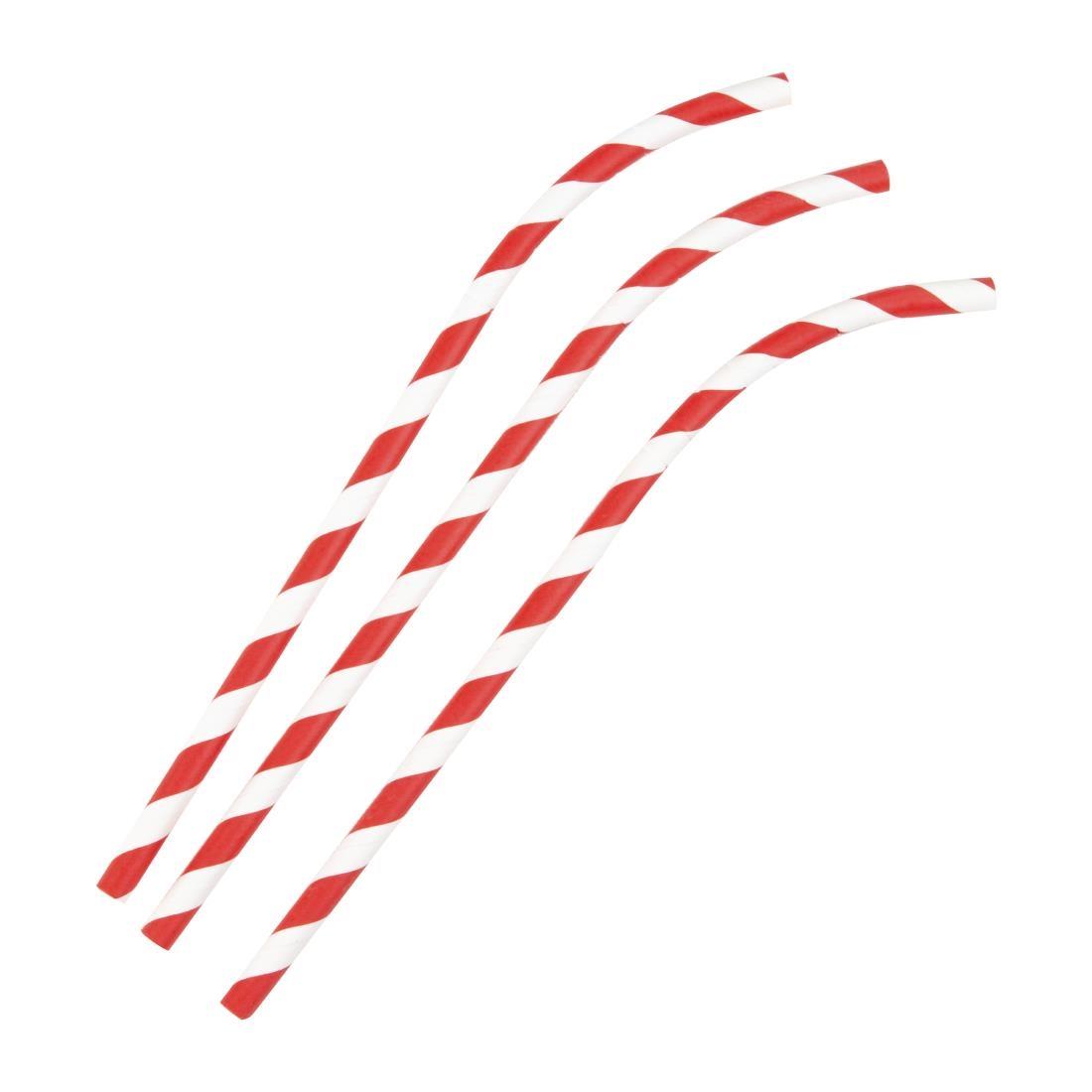 Fiesta Compostable Bendy Paper Straws Red Stripes (Pack of 250) - FB142  - 4