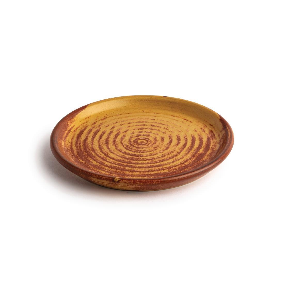 Olympia Canvas Small Rim Round Plate Sienna Rust 180mm (Pack of 6) - FA309  - 2