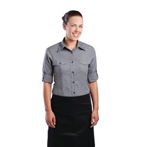 Chef Works Womens Pilot Shirt Grey XL - B215-XL  - 1