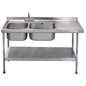 Franke Sissons Self Assembly Stainless Steel Double Sink Right Hand Drainer 1500x600mm - P051  - 1