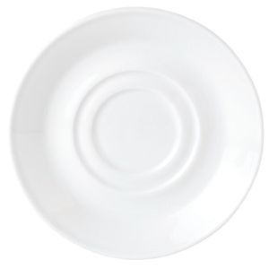 Steelite Simplicity White Low Empire Small Saucers Double Well 117mm (Pack of 12) - V9972  - 1