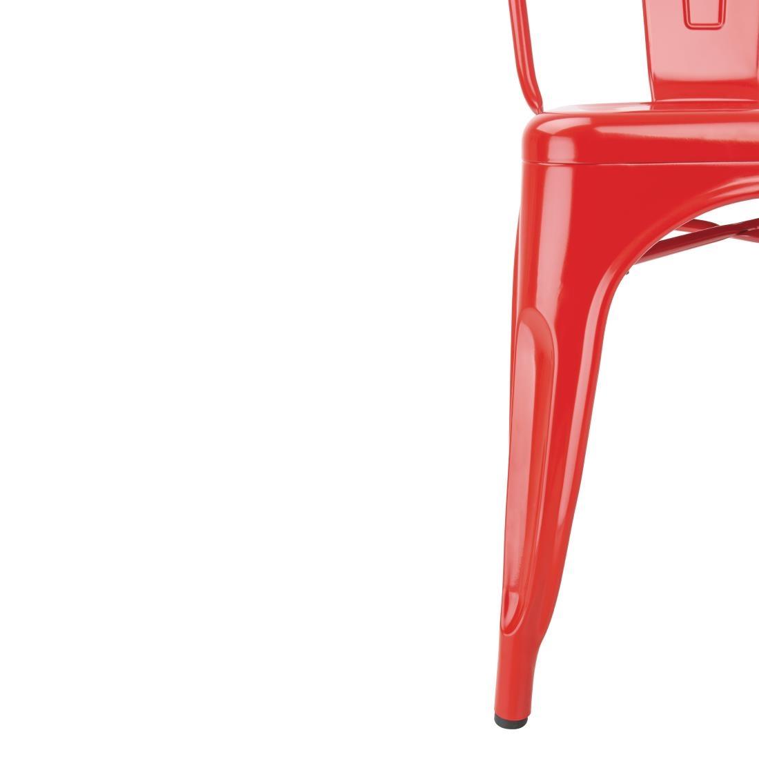 Bolero Bistro Steel Side Chair Red (Pack of 4) - GL330  - 5