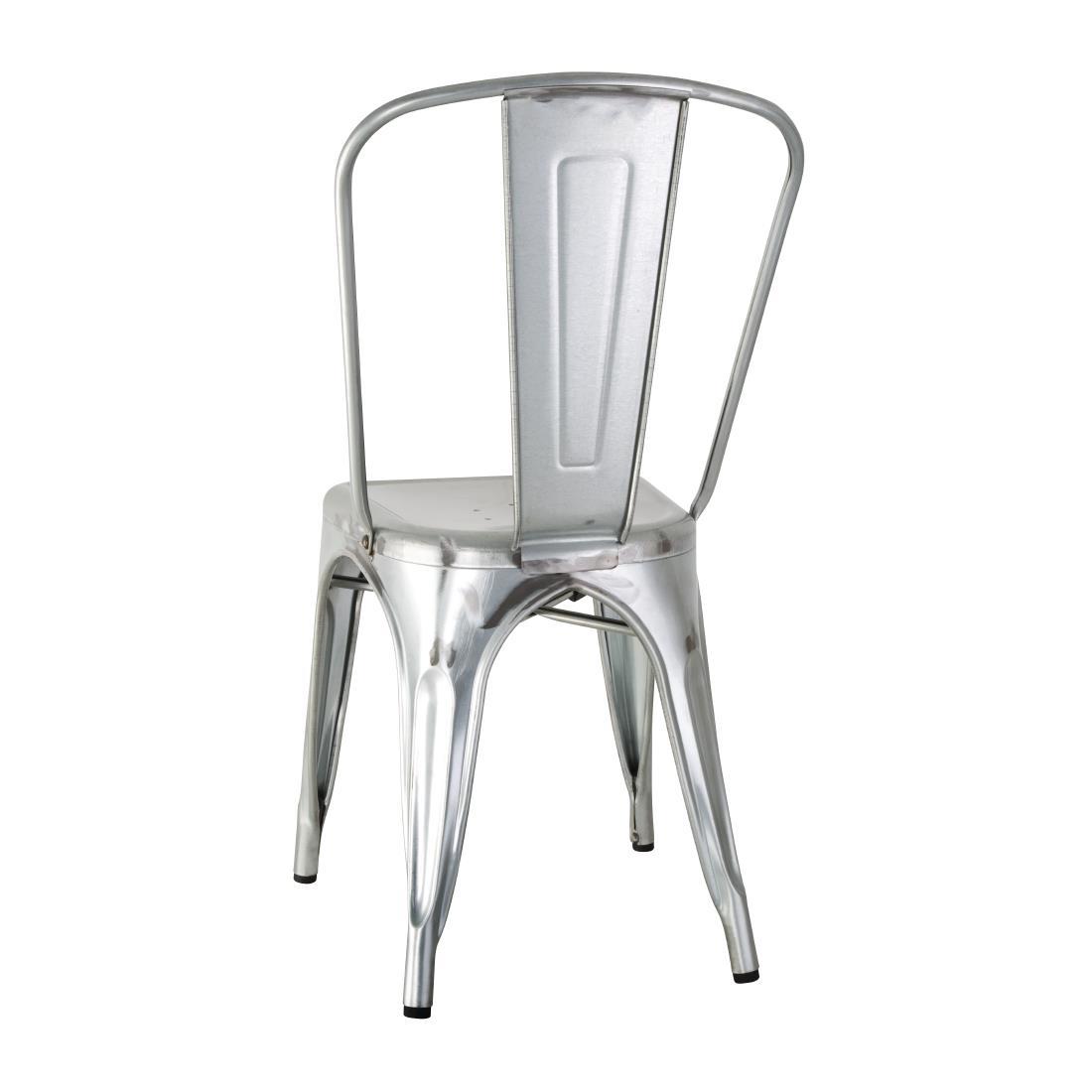 Bolero Bistro Galvanised Steel Side Chairs (Pack of 4) - GL338  - 3