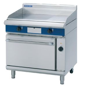 Blue Seal Evolution Chrome 1/3 Ribbed Griddle Convection Oven Electric 900mm EPE56 - GK576  - 1