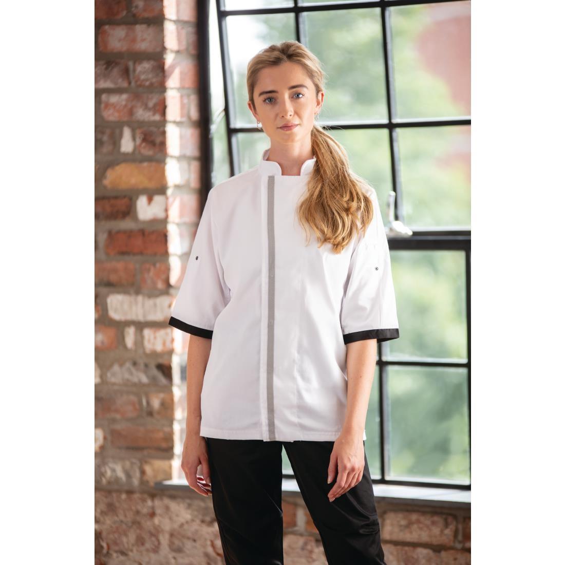 Southside Unisex Chefs Jacket Short Sleeve White XL - B998-XL  - 13