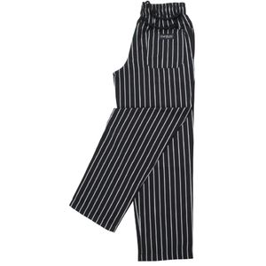 Chef Works Designer Baggy Pant Black and White Striped S - A940-S  - 2