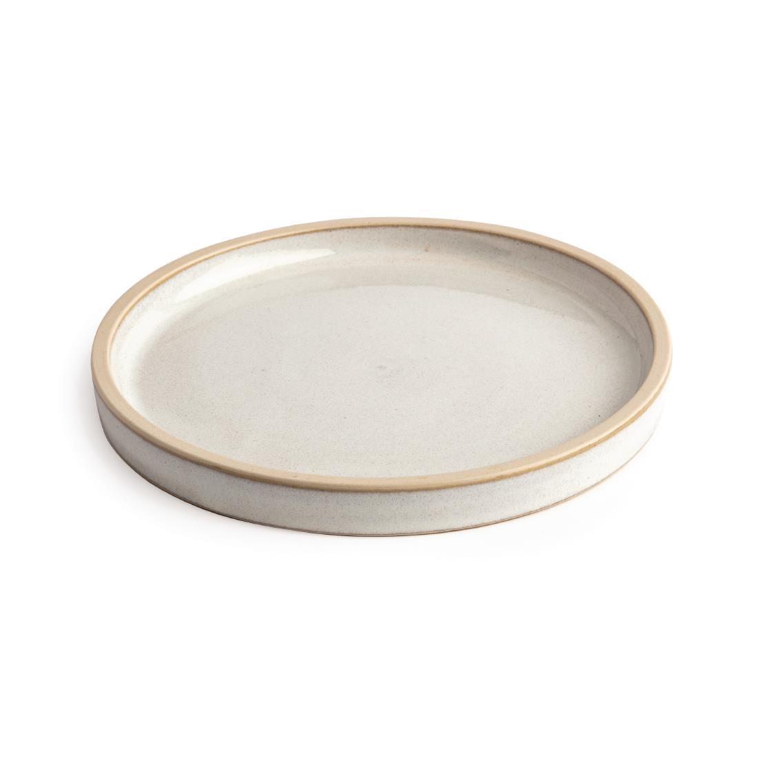 Olympia Canvas Flat Round Plate Murano White 180mm (Pack of 6) - FA328  - 2