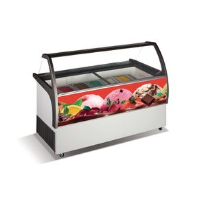 crystal optimus 16 pan ice cream display counter