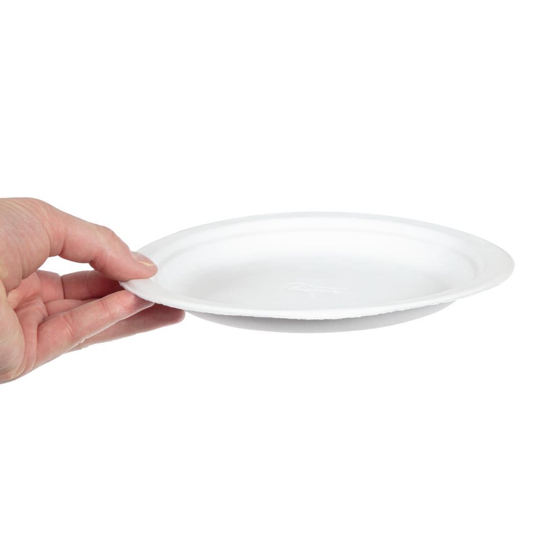 Huhtamaki Compostable Moulded Fibre Chinet Plates 220mm (Pack of 125) - CM148  - 4