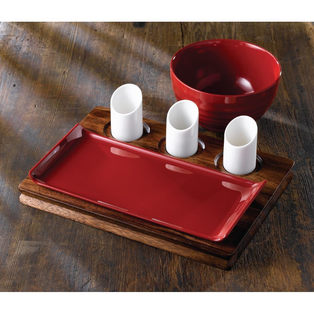 Art de Cuisine Red Glaze Ripple Bowls Small (Pack of 6) - GF707  - 2