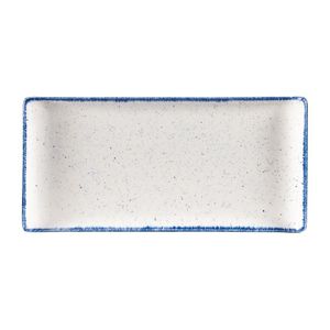 Churchill Stonecast Hints Rectangular Plates Indigo Blue 145 x 300mm (Pack of 6) - DW381  - 1