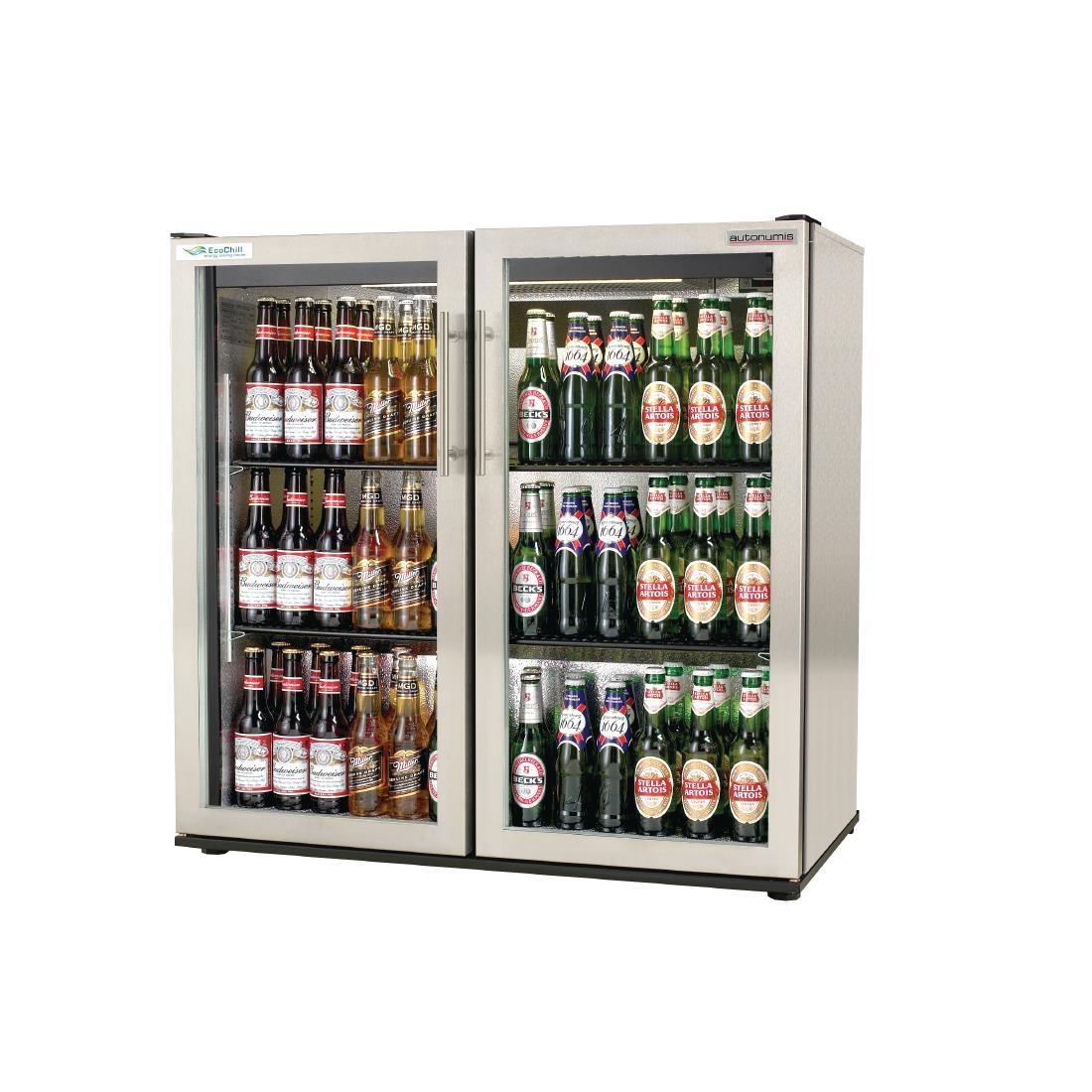 Autonumis EcoChill Double Hinged Door 3Ft Back Bar Cooler St/St A215203 - GN377  - 1