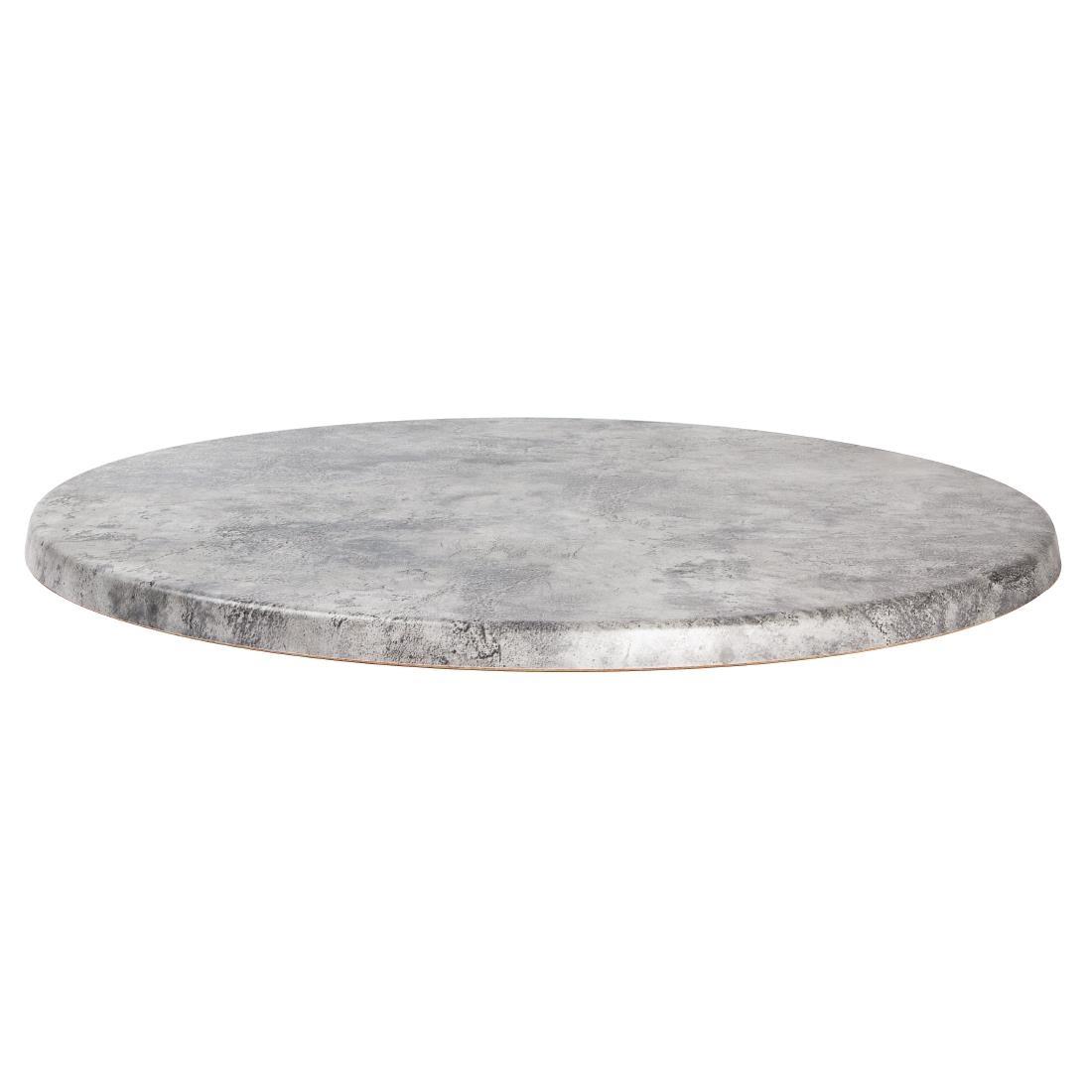 Werzalit Pre-Drilled Round Table Top Concrete 800mm - GM421  - 2