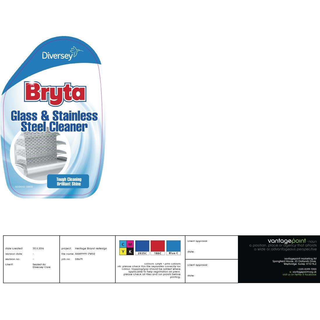 Bryta Glass and Stainless Steel Cleaner Ready To Use 750ml - GH491  - 2