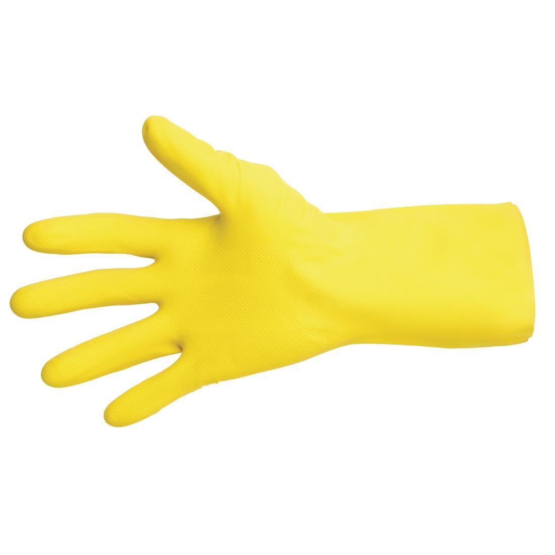 MAPA Vital 124 Liquid-Proof Light-Duty Janitorial Gloves Yellow Extra Large - FA292-XL  - 1