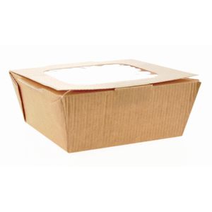Huhtamaki Recyclable Paperboard Takeaway Boxes With Window Medium 1070ml / 37oz (Pack of 270) - CL316  - 1